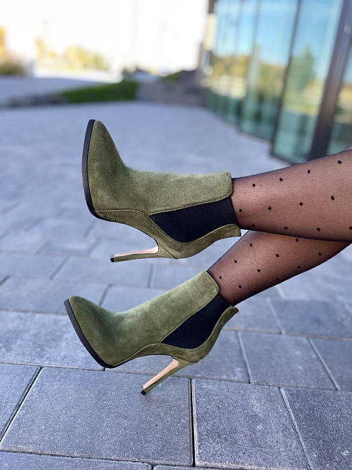 Nivelle Жіночі черевики NIVELLE зелені натуральна замша каблук 11см 36р. (3615) Коломия - фото 3