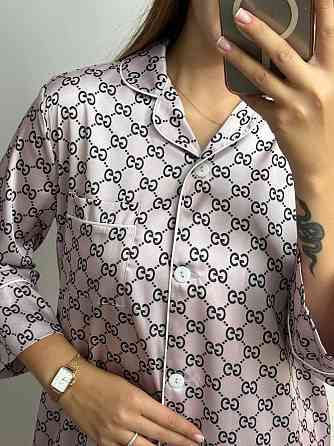 Жіноча нічна сорочка сатинова Гуччі Пудровий L Харків