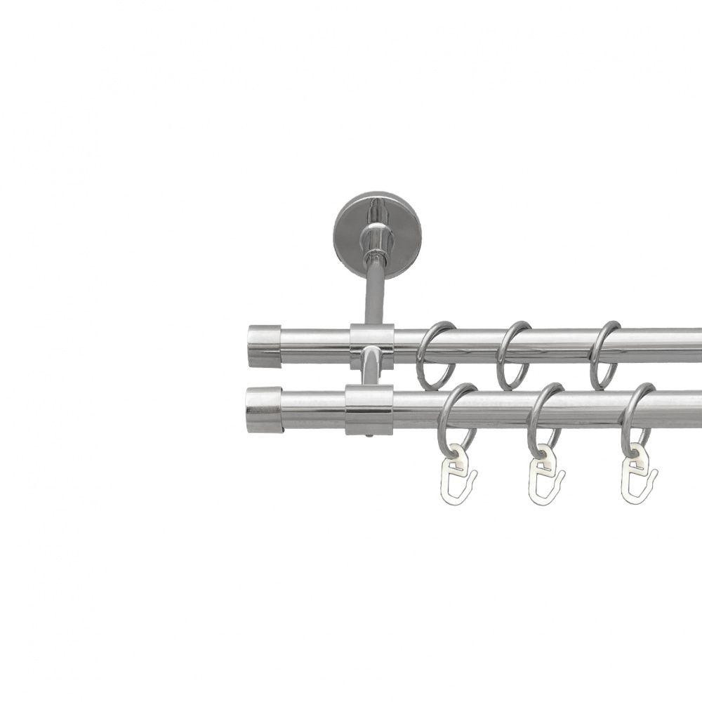 Карниз Orvit Заглушка металевий дворядний закритий гладка труба кільце металеве Хром 16\16 мм 200 см (7387929) Львов - изображение 1