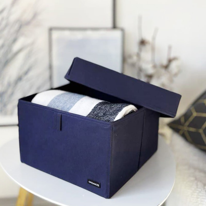 Короб для зберігання речей із кришкою 30х30х20см (Синій) Суми - фото 2