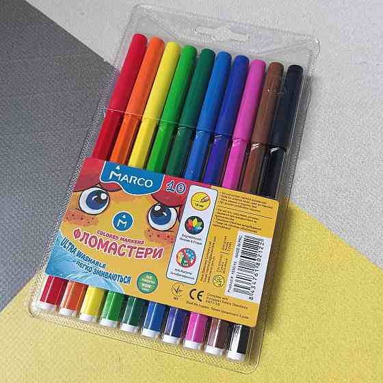Фломастери Marco Super Washable 10 кольорів Київ