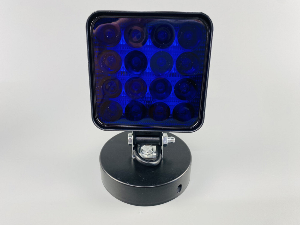 Фара LED квадратна 48 W 12 V 6500 K (16 діодів) (8.4 см х 8.4 см х 2 см) Mini (синя) Мукачево - фото 3