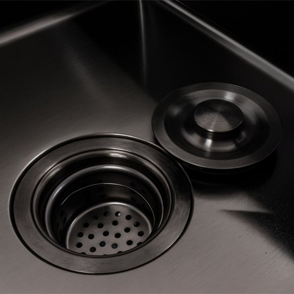 Кухонна мийка CM 78*50 L чорна PVD VALESO Handmade (круглий сифон 3,0/0,8) Коломыя - изображение 5