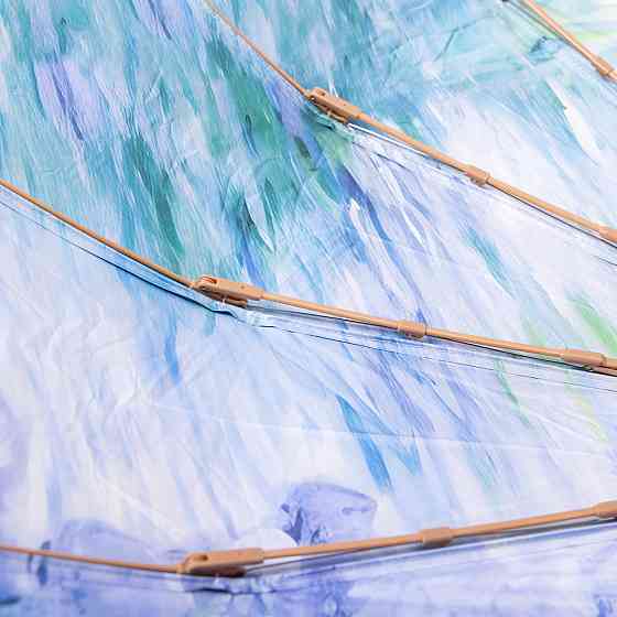 Голубой механический зонт с принтом 99 см Киев