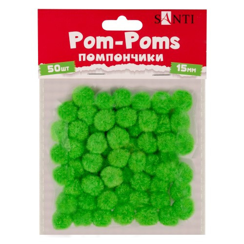 Помпони "SANTI", салатові, d-15мм, 50шт./уп, шт Київ - фото 1