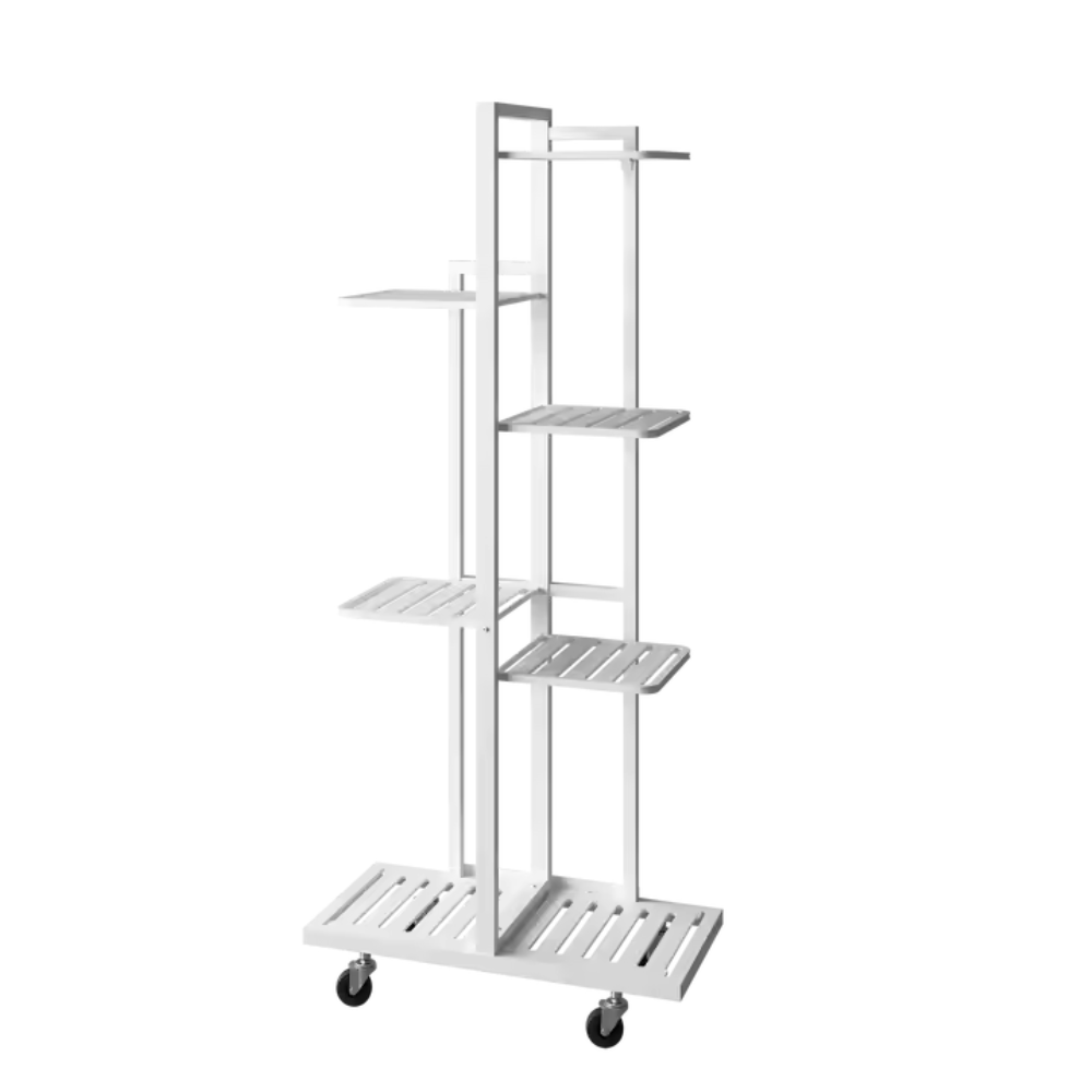 Підставка для рослин, полиця для квітів в кімнату, стелаж на колесах, металевий на 7 ярусів, білий Кам'янець-Подільський - фото 2