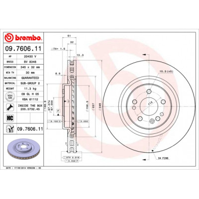 Гальмівний диск Brembo 09.7606.11 Вінниця - фото 1