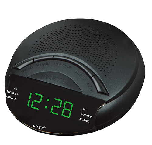 Годинники електронні VST-903-4 салатові, радіо FM Дніпро - фото 1