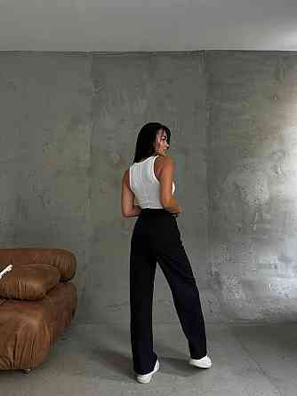 Жіночі базові штани палаццо костюмка Чорний, 42/44 Одеса