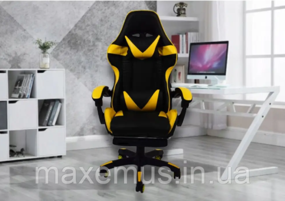 Кресло геймерское раскладное Bonro B 810 с подставкой для ног кресло компьютерное желтый Мостиска