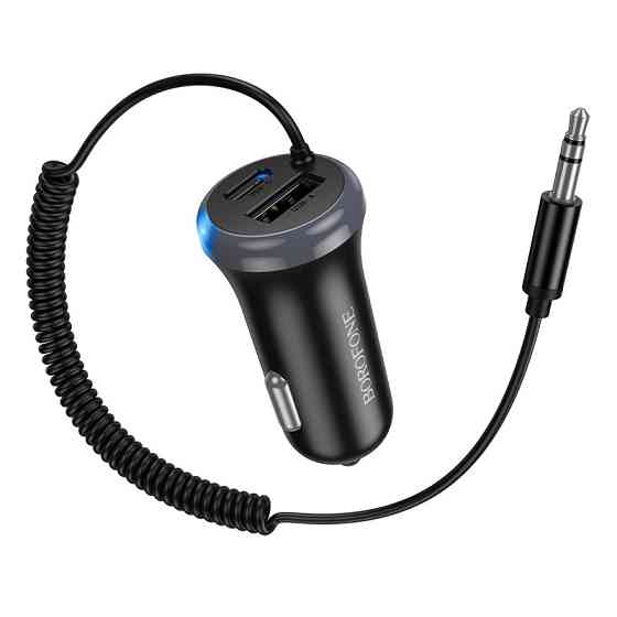 Bluetooth-ресивер BOROFONE BC64 Contento dual-port car BT receiver with built-in cable Black Одесса