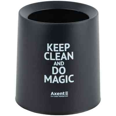 Кошик для паперів Axent Настільний контейнер для сміття, круглий, чорний (2131-01-A) Вінниця