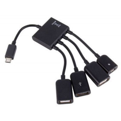 Концентратор Lapara LA-MicroUSB-OTG-HUB black Вінниця - фото 2