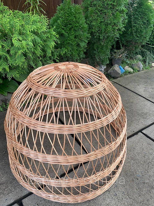 Кругла кавова люстра плетена Київ - фото 3