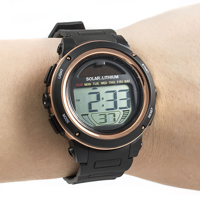 Чоловічий спортивний годинник Skmei 1096 із сонячною батареєю (Золотисті) Вінниця - фото 4