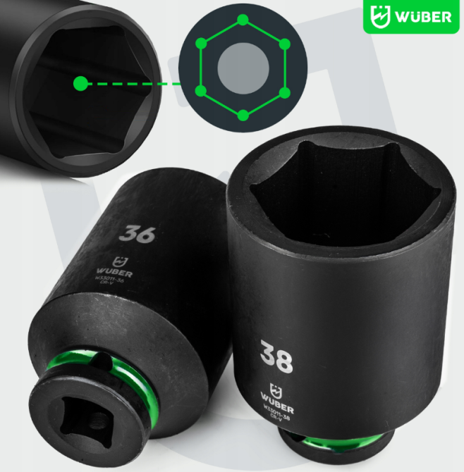 Набор ударных торцевых головок 1/2» 10-38мм Wuber 20шт. (Польша) Киев - изображение 3