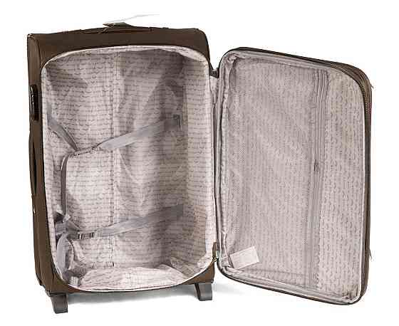 Валіза тканинна WINGS 1701 середня 64 см 2 колеса коричнева Київ