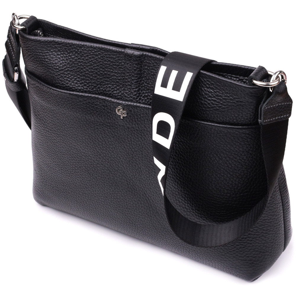 Жіночий шоппер 2 в 1 із натуральної шкіри GRANDE PELLE 22881 Чорний Київ - фото 6