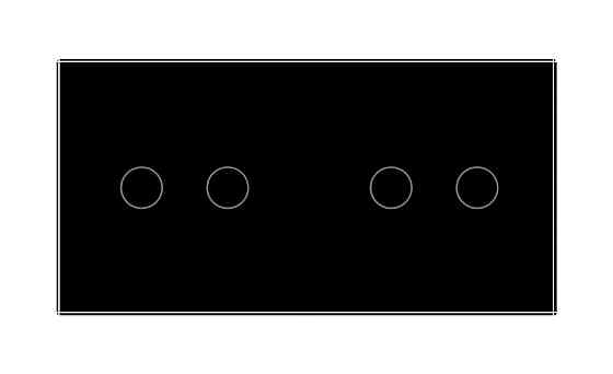 Розумний сенсорний ZigBee вимикач 4 сенсора (2-2) Livolo чорний скло (VL-C702Z/C702Z-12) Коломыя