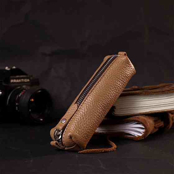 Оригінальна жіноча шкіряна ключниця GRANDE PELLE 11639 Бежевий Київ