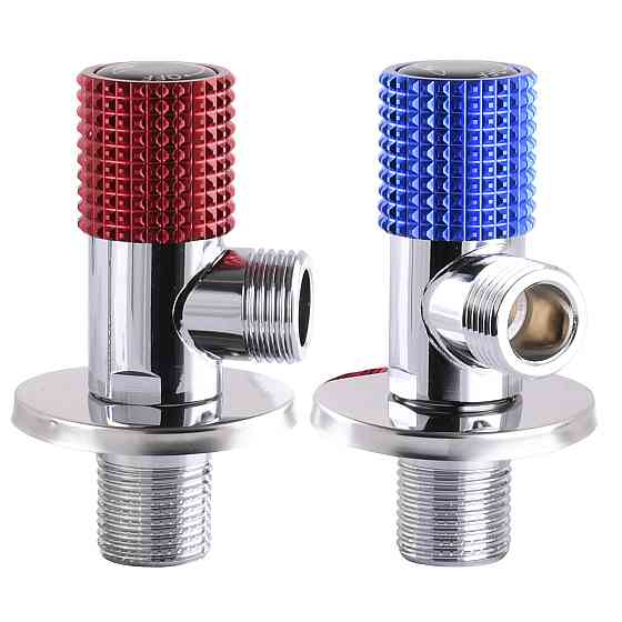 !!Набір кранів кутових кераміка SOLOMON EXCLUSIVE 1/2″X1/2″ 9889 RED/BLUE (1уп.) Киев