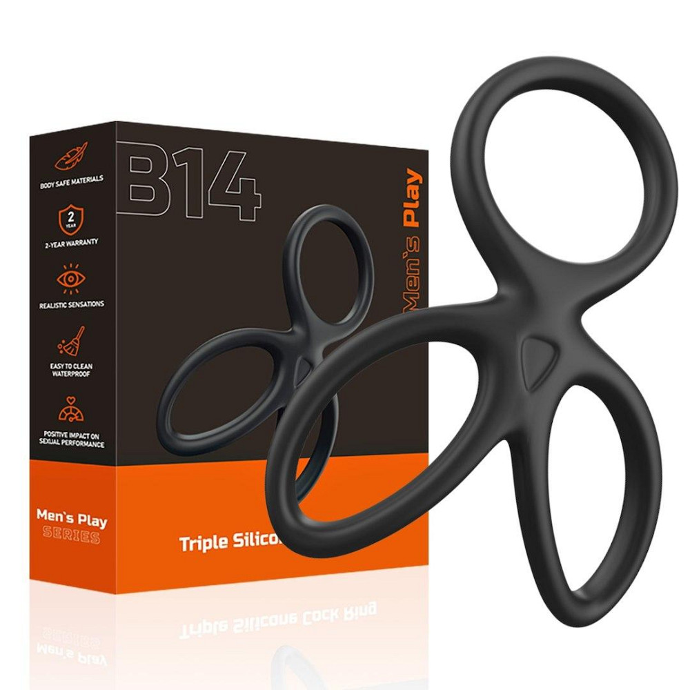 Ерекційне кільце - Triple Silicone Cock Ring Erospace Men’s Play B14 Sex Aura Київ - фото 1