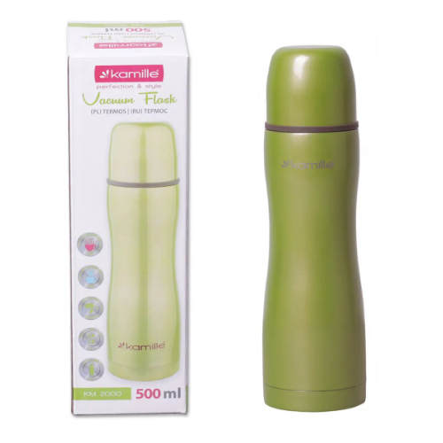 Термос 500мл з нерж.сталі (1 чашка; блакитний, салатовий, рожевий, бежевий) KAMILLE Житомир - фото 18