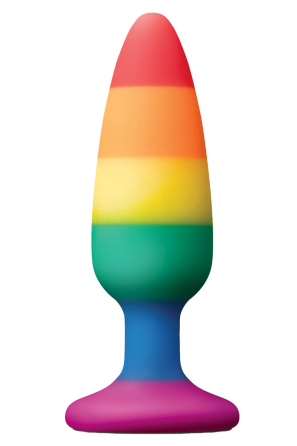 Радужная анальная пробка COLOURFUL LOVE RAINBOW ANAL PLUG MEDIUM Sex Aura Киев