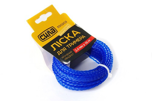 Лiска для тримера 2,4мм кручений квадрат 15м СИЛА Київ - фото 1