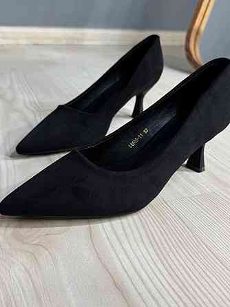 Туфли женские Meideli 6605-11 лодочки на каблуке экозамш черные, 40, 25 см Киев