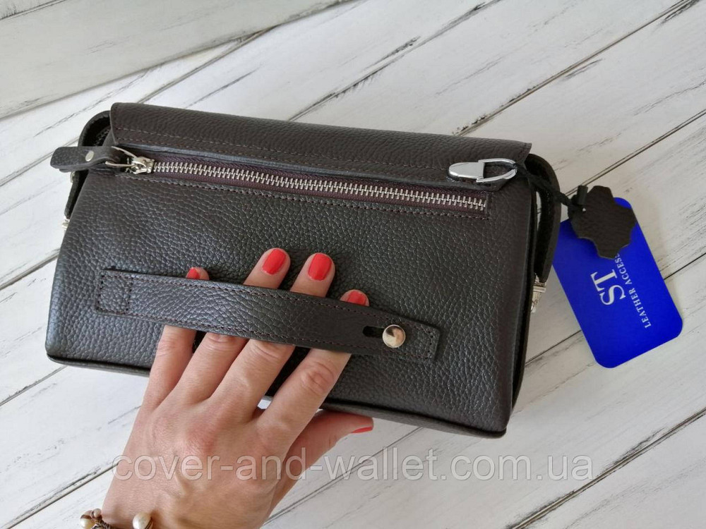 Стильна чоловіча шкіряна барсетка клатч на дві блискавки ST Leather 10021 Київ - фото 10