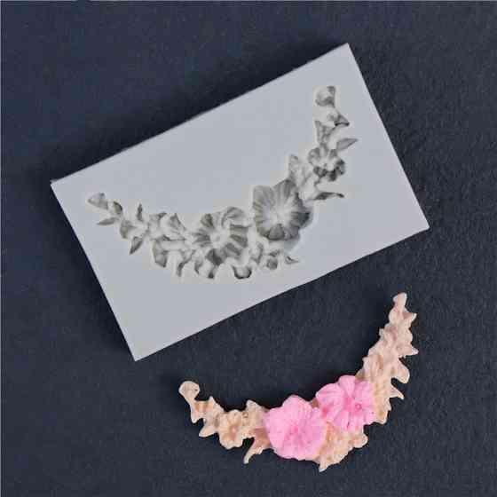 Молд силиконовый Цветочки 43 на 72 мм серый Киев