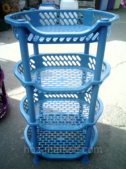 Полиця етажерка пластикова для ванної та кухні (блакитна) Харків - фото 5