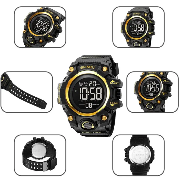 Годинники чоловічі спортивні Skmei 2140 hamlet (Чорний з золотистим) Київ - фото 8