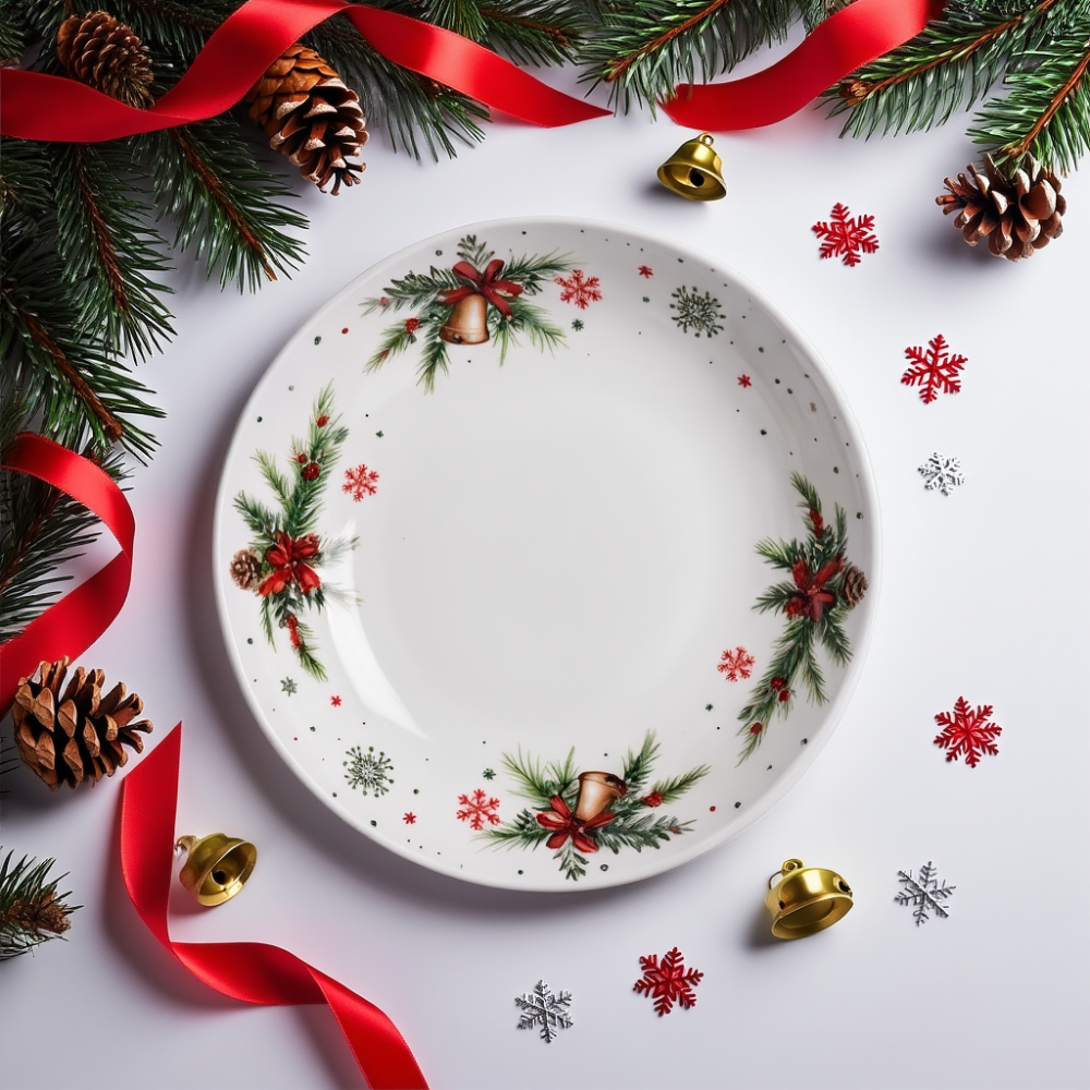 Yiwu Тарілка новорічна 23 см порцелянова з різдвяним декором SG-32-2 Коломыя - изображение 1