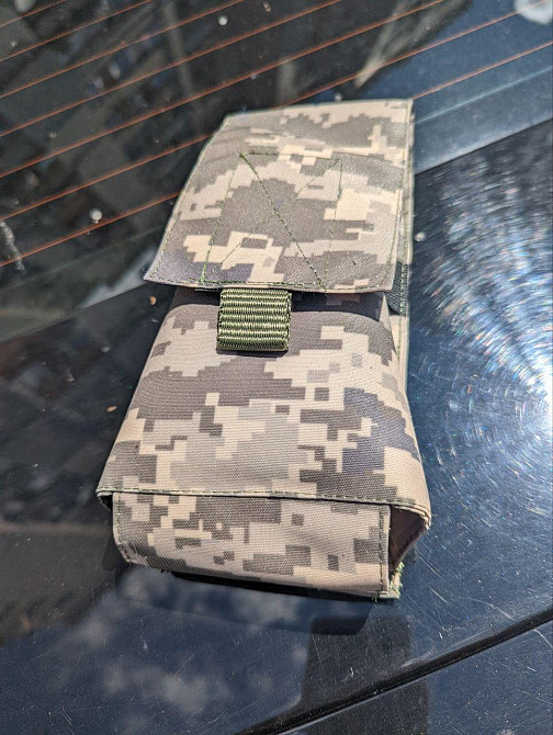 Підсумок під АК одинарний на 2 магазини, для РПС, кольору: Хижак, Олива, Піксель (виробник) "Kremina Днепр - изображение 1