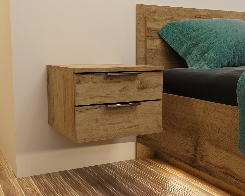 Тумба навесная прикроватная Кристалл, Дуб Аппалачи, 400/400/290 Львов - изображение 2