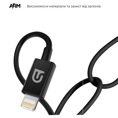Дата кабель USB-C to Lightning 1.2m AMQGJ2BL black Armorstandart (ARM64374) Винница - изображение 2