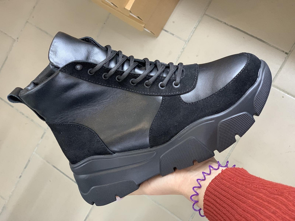 Dino Vittorio Черевики жіночі Dino Vittorio 48-4121-188 чорні (зима, шкіра+замша натуральна) (4 Коломия - фото 1