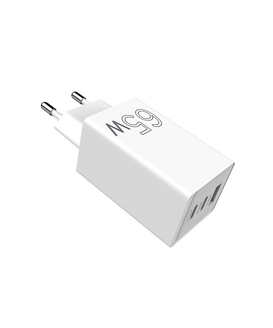 Мережевий зарядний пристрій Sigma mobile X-power 65 W GaN, PD, QC (2xUSB-C + 1xUSB-A) White (PS65-01) ( 24216 ) Харьков - изображение 3