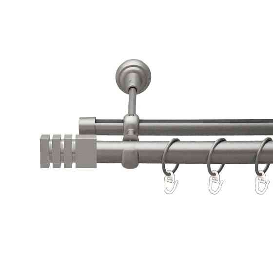 Карниз Orvit Акорда металевий дворядний опозитний гладка \ профільна труба кільце металеве Сатин 25\19 мм 300 см (00-00026128) Львів