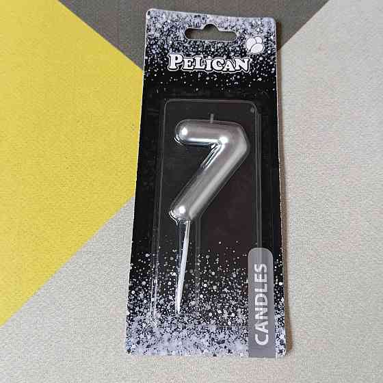 Свічка для торта 7 цифра срібло Київ