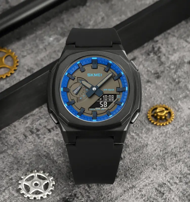 Годинник чоловічий наручний Skmei 2091 (Чорний/Синій/Чорний) Київ - фото 5