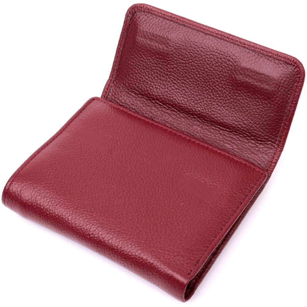 Женский кожаный кошелек с монетницей ST Leather 19492 Бордовый Киев - изображение 5