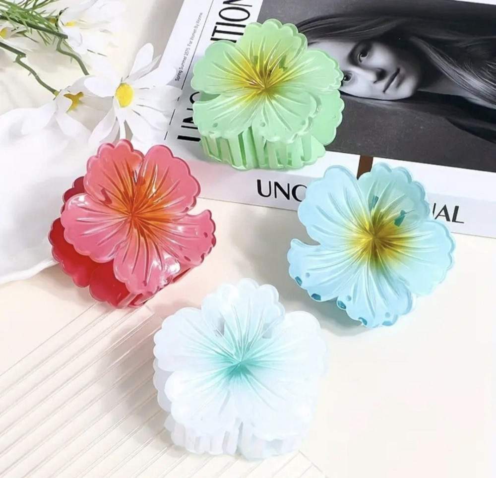 Заколка-крабік квітка Салатовий Смела - изображение 5