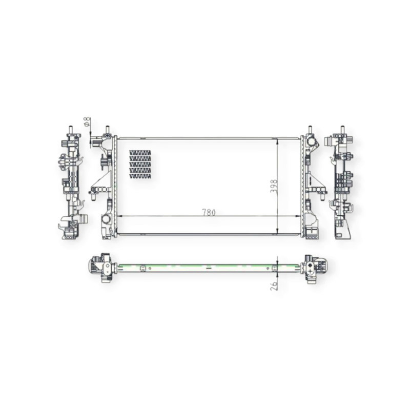 Радіатор двигуна Fiat Ducato 2,3 D Multijet 06 - охолодження Мукачево - фото 1