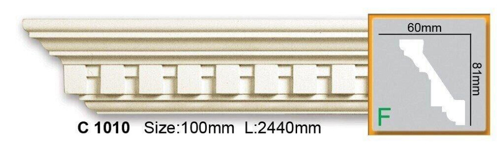 Карниз полиуретановый с орнаментом Gaudi Decor C 1010 Flexi Днепр - изображение 1