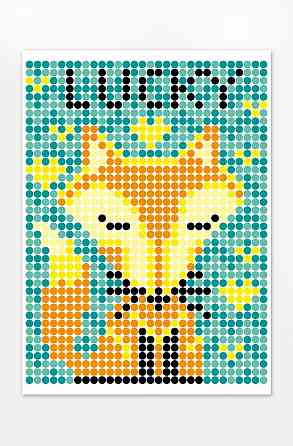 Картина по номерам стикерами в тубусе 