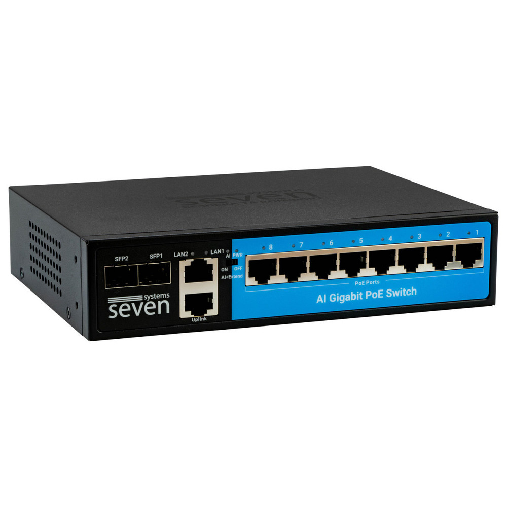 Гигабитный PoE коммутатор 8 портов SEVEN P-7328FG-2SFP (POE: 8G, UP: 2G+2SFP) Киев - изображение 15