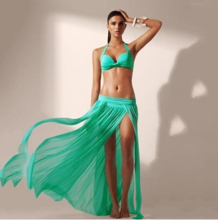 Парео юбка прозрачная женская универсальный зеленый Киев - изображение 1